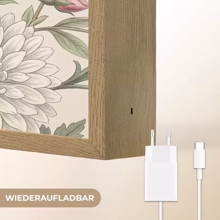 Romantisch - Design - Kleurrijk Light Box met batterij (Wandlamp) middel -USP_websiteoplaadbaarDE