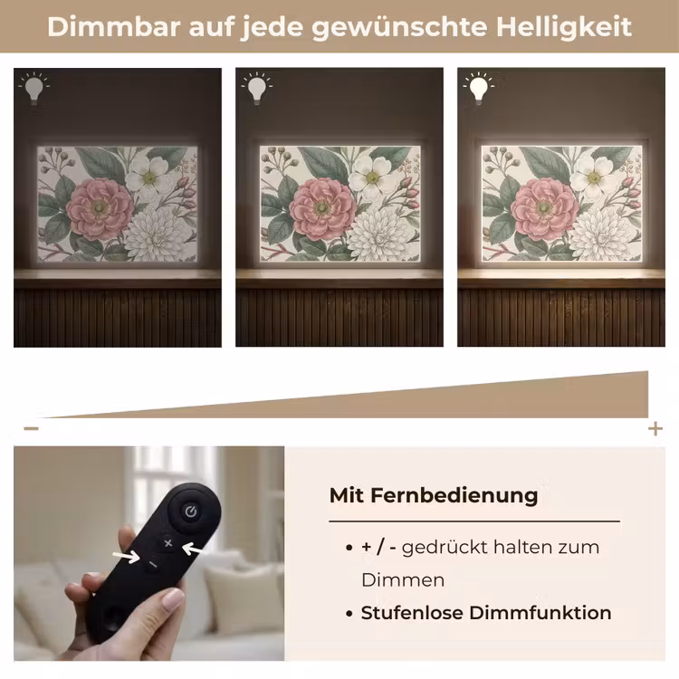 Romantisch - Design - Kleurrijk Light Box met batterij (Wandlamp) middel -USP_dimbaarDE