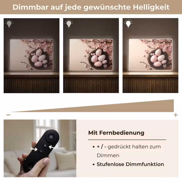 Roze - Bloesems - Eieren Light Box met batterij (Wandlamp) middel -USP_dimbaarDE