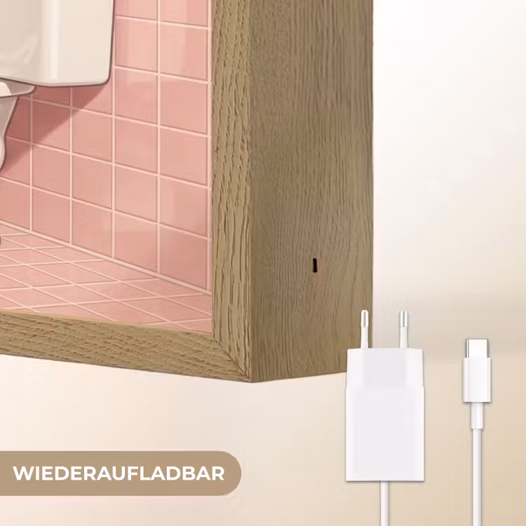 Roze - Retro - Vrouw Light Box met batterij (Wandlamp) middel -USP_websiteoplaadbaarDE