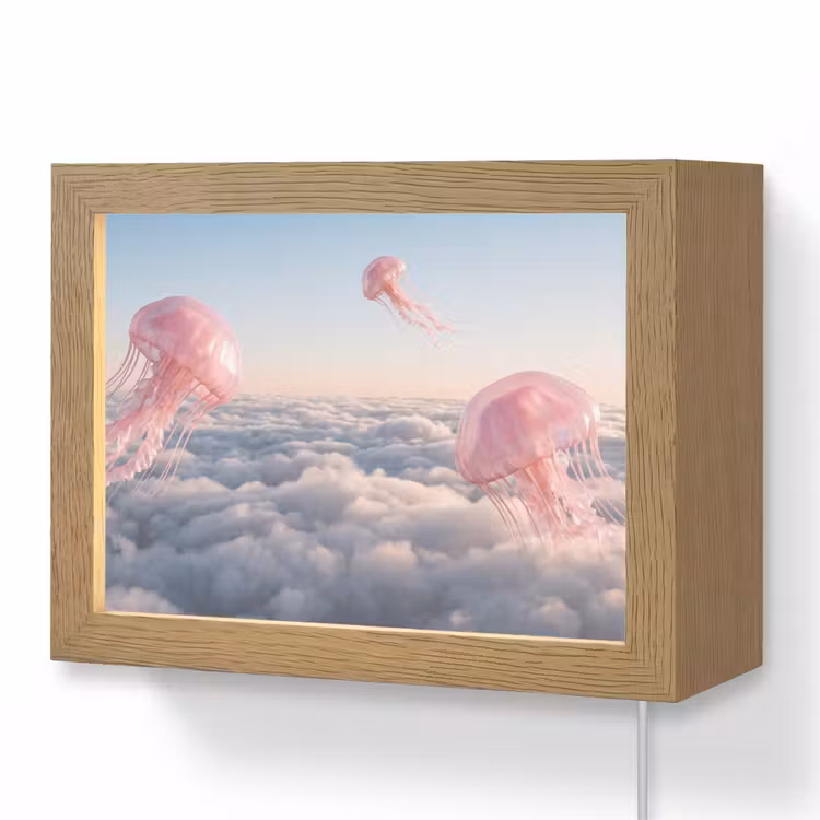 Lightbox - Wandleuchte - Rosa Tier – Wolken - Roze dier - Wolken Light Box met kabel (Wandlamp) klein