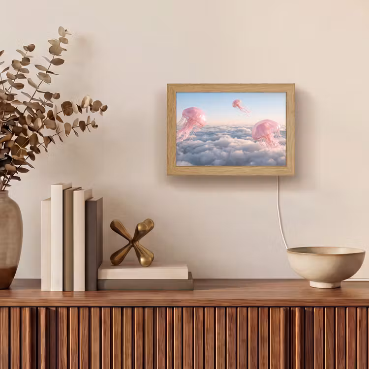 Lightbox - Wandleuchte - Rosa Tier – Wolken - Roze dier - Wolken Light Box met kabel (Wandlamp) klein