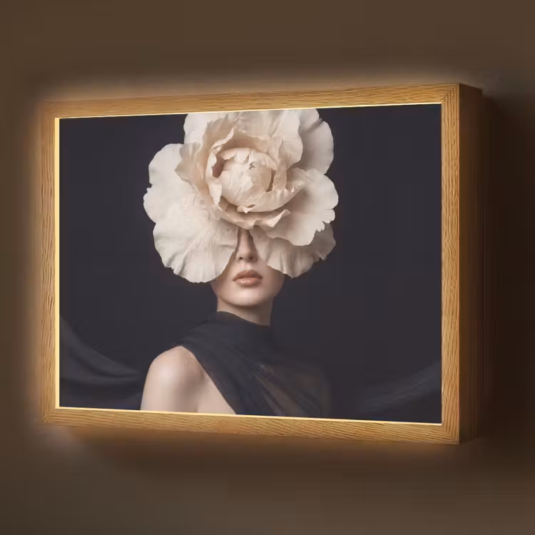 Roos - Tijdloos - Zwart Light Box met batterij (Wandlamp) middel -z3d_website