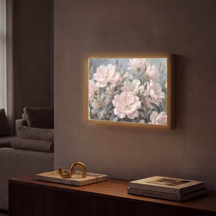 Rozen - Illustratie - Roze Light Box met batterij (Wandlamp) middel -sfeer1