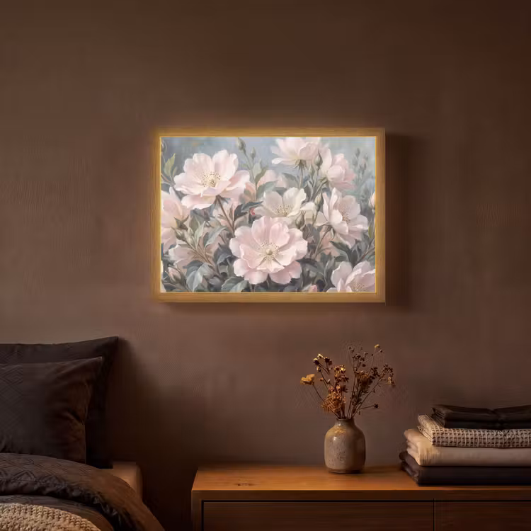 Rozen - Illustratie - Roze Light Box met batterij (Wandlamp) middel -sfeer4