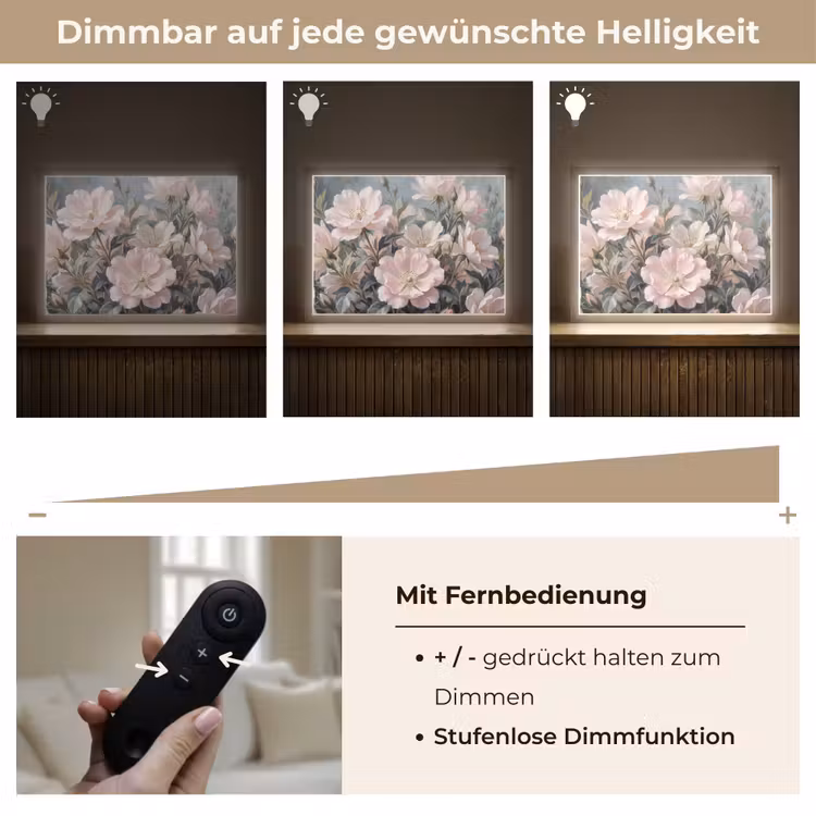 Rozen - Illustratie - Roze Light Box met batterij (Wandlamp) middel -USP_dimbaarDE