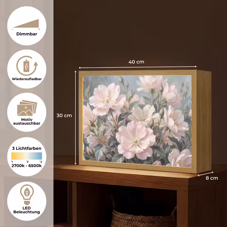 Rozen - Illustratie - Roze Light Box met batterij (Wandlamp) middel -USP_websiteoverzichtDE