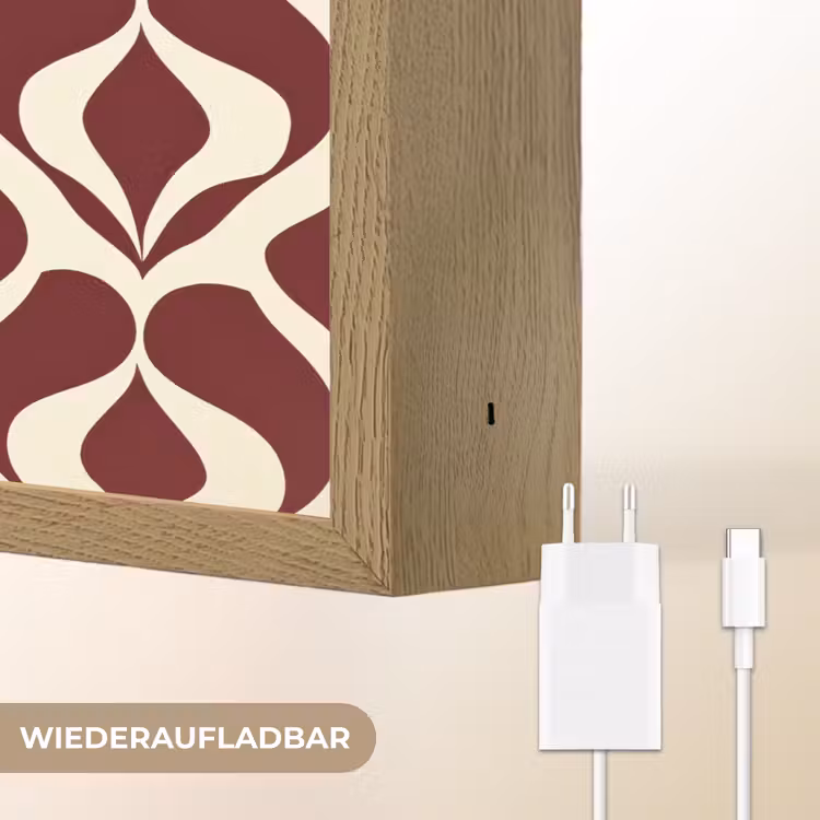 Rood - Druppelpatroon - Grafisch Light Box met batterij (Wandlamp) middel 907 -USP_websiteoplaadbaarDE