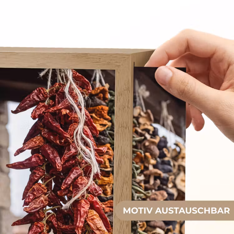 Lightbox - Wandleuchte - Rote Chilischoten – Essen - Rode pepers - Eten Light Box met kabel (Wandlamp) klein
