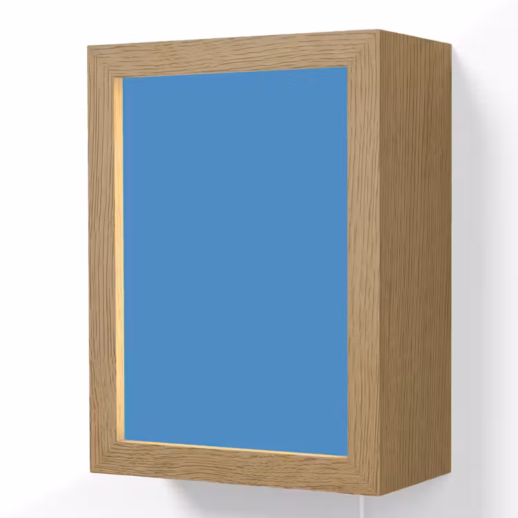 Royal - Blue - Blauw Light Box met kabel (Wandlamp) klein 929 -3d