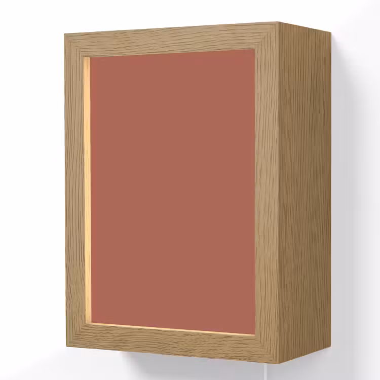 Rustic - Terracotta - Oranje Light Box met kabel (Wandlamp) klein 929 -3d