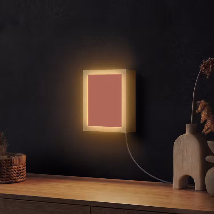 Rustic - Terracotta - Oranje Light Box met kabel (Wandlamp) klein 929 -sfeer1