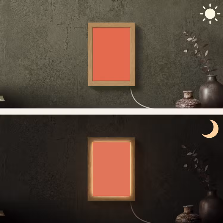 Rustic - Clay - Oranje Light Box met kabel (Wandlamp) klein 929 -sfeer3