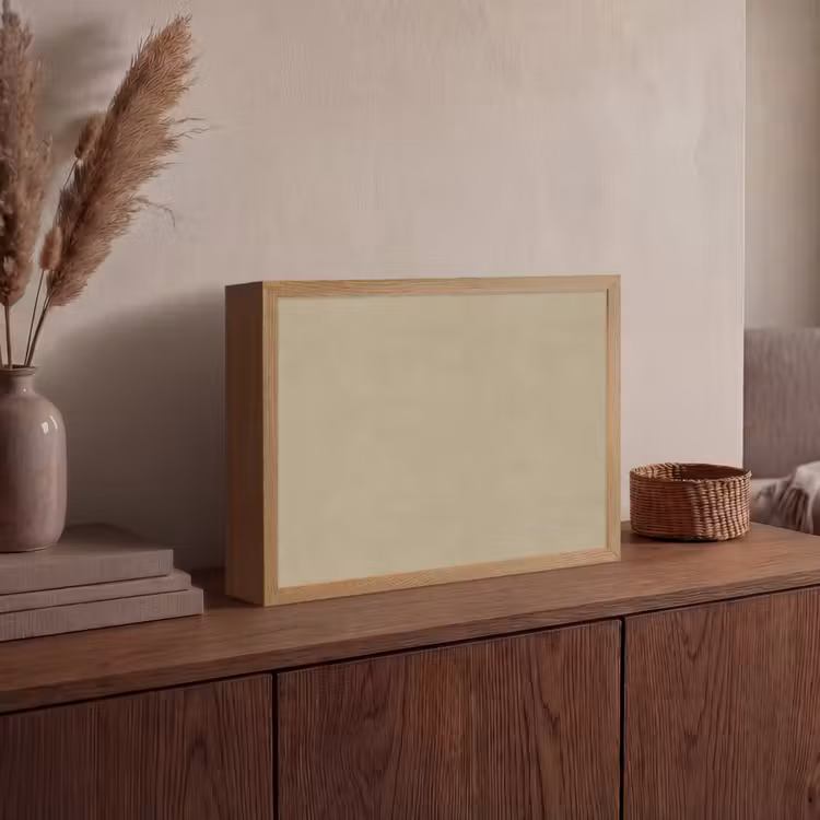 Zandkleur - Korrelige structuur - Beton Light Box met batterij (Wandlamp) middel 907 -sfeer2