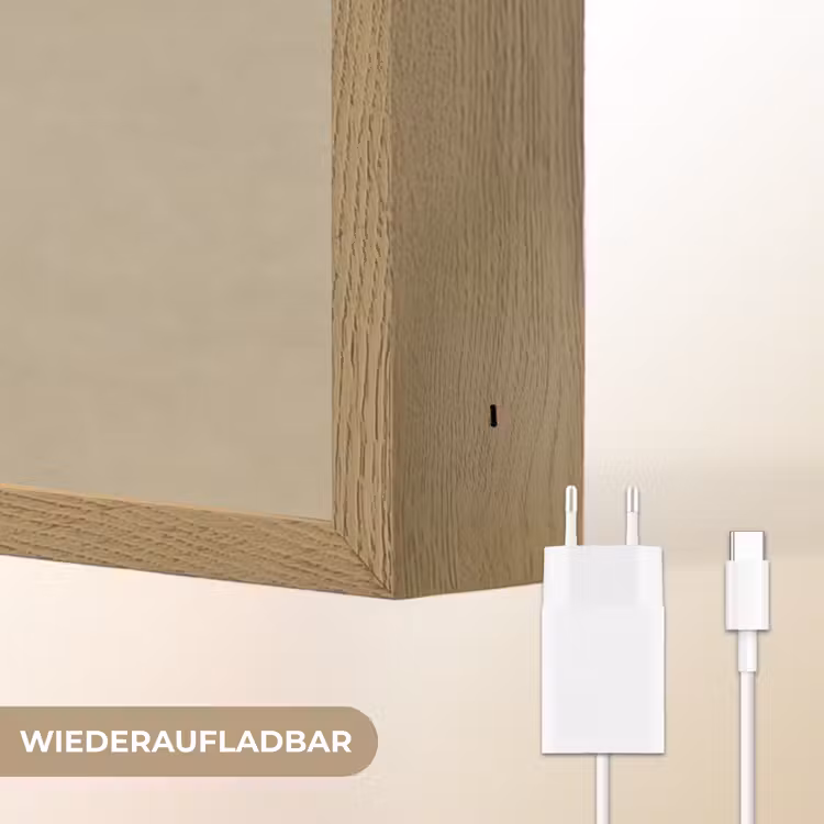 Zandkleur - Korrelige structuur - Beton Light Box met batterij (Wandlamp) middel 907 -USP_websiteoplaadbaarDE