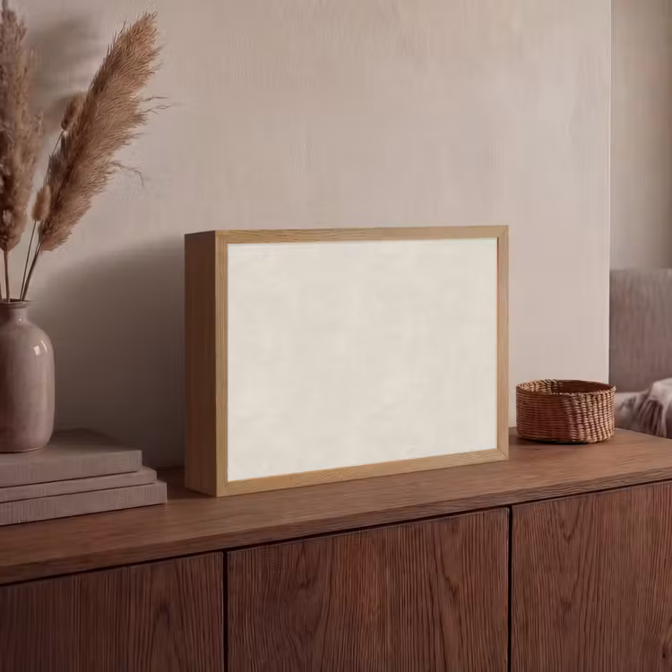 Zandkleurig - Modern - Egaal Light Box met batterij (Wandlamp) middel 907 -sfeer2