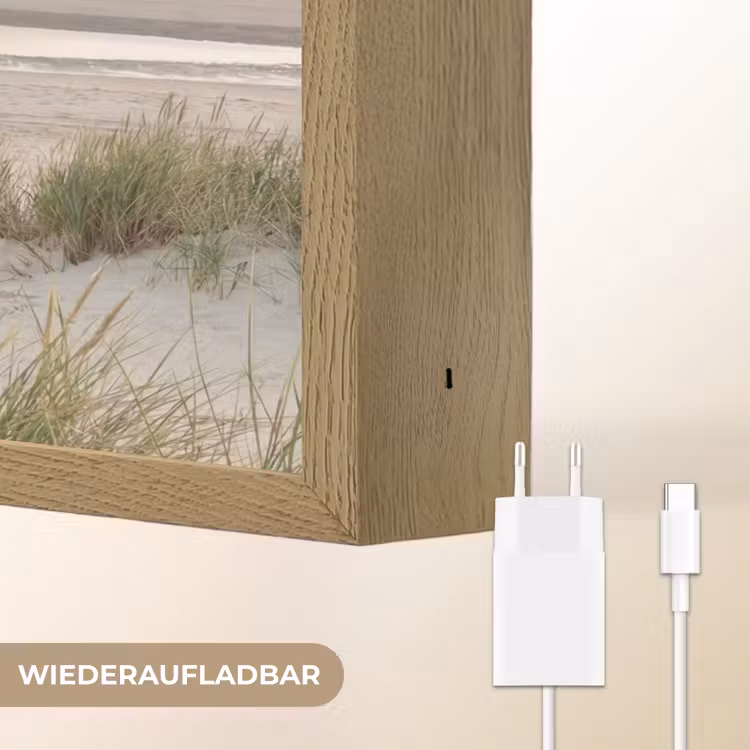 Zandstrand - Bewolkt - Duinen Light Box met batterij (Wandlamp) middel -USP_websiteoplaadbaarDE