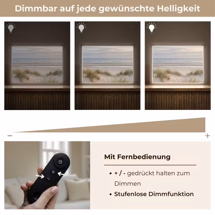 Zandstrand - Bewolkt - Duinen Light Box met batterij (Wandlamp) middel -USP_dimbaarDE
