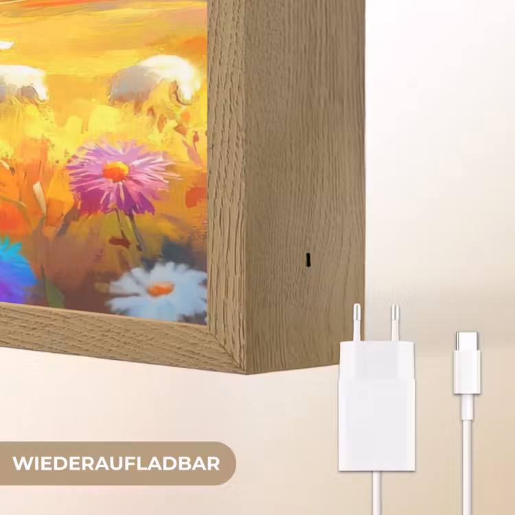 Schaap - Weide - Bloemen Light Box met batterij (Wandlamp) middel -USP_websiteoplaadbaarDE