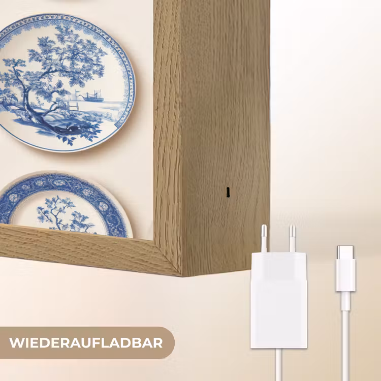Borden - Bomen - Planten - Blauw Light Box met batterij (Wandlamp) middel 907 -USP_websiteoplaadbaarDE