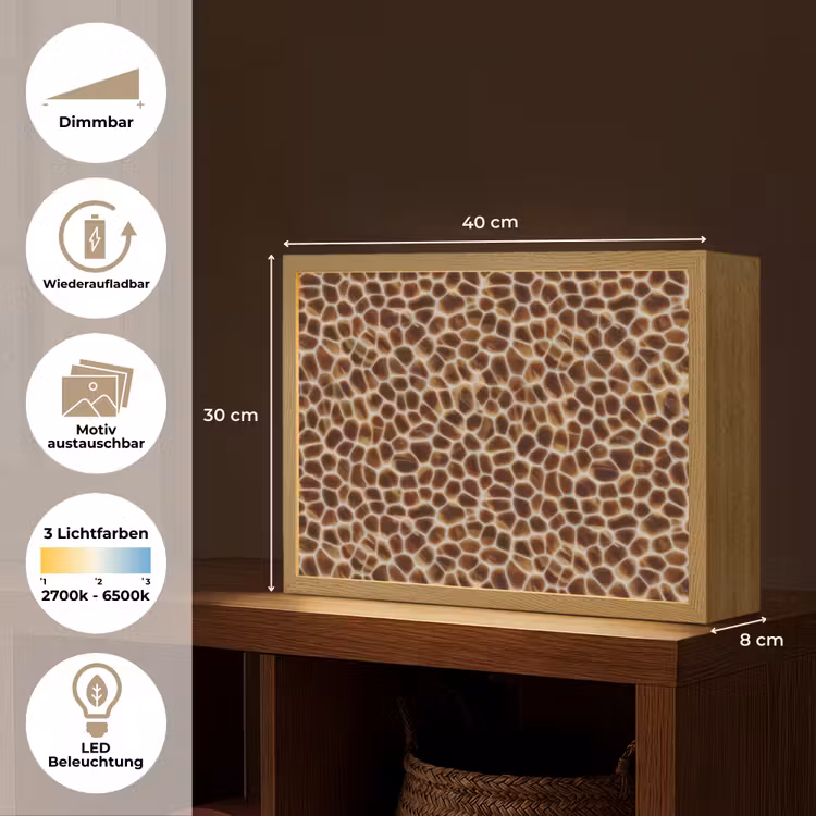 Schildpad - Patroon - Bruin Light Box met batterij (Wandlamp) middel 907 -USP_websiteoverzichtDE