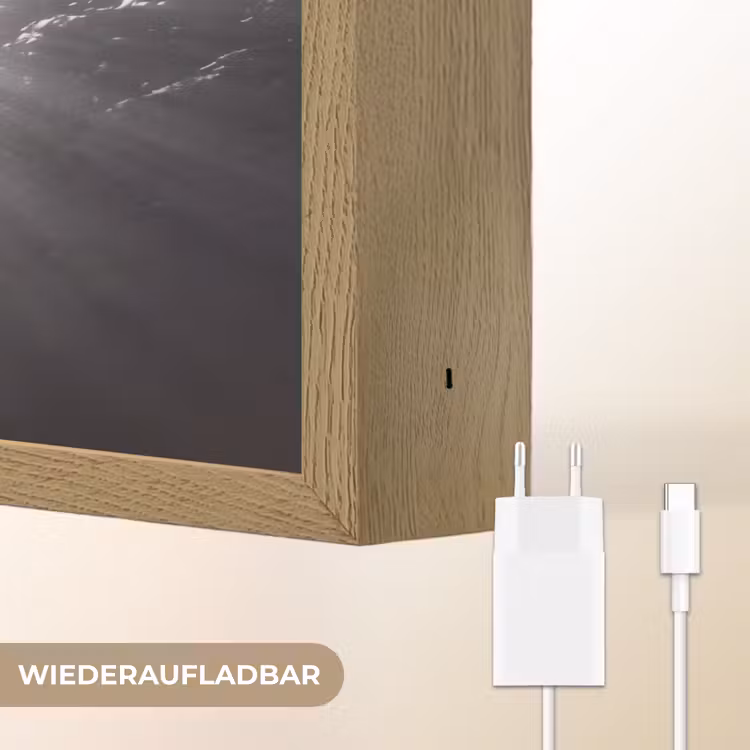 Schildpad - Onderwater - Lichtstralen - Oceaan - Zwart-wit Light Box met batterij (Wandlamp) middel -USP_websiteoplaadbaarDE