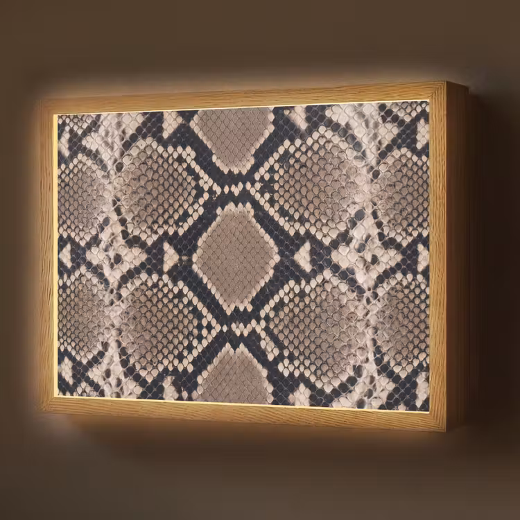 Slangenprint - Python - Bruin Light Box met batterij (Wandlamp) middel -z3d_website