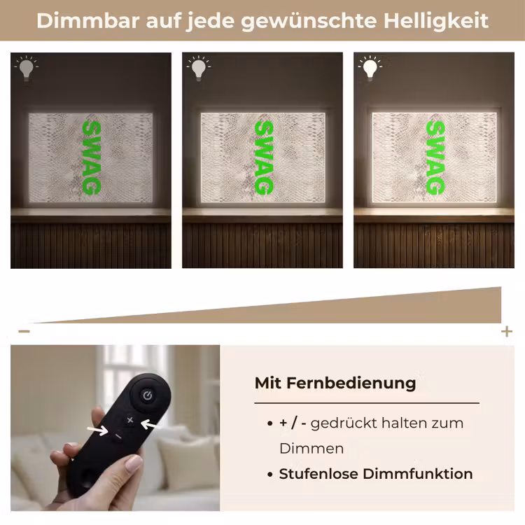 Slangenprint - SWAG - Neon - Groen Light Box met batterij (Wandlamp) middel -USP_dimbaarDE