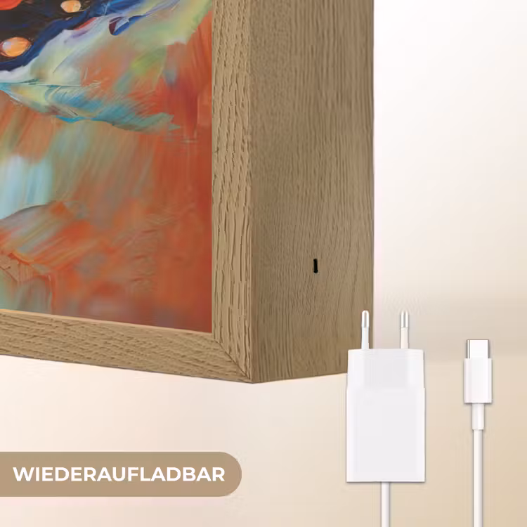 Vlinder - Kleuren - Kunst - Schilderij Light Box met batterij (Wandlamp) middel -USP_websiteoplaadbaarDE
