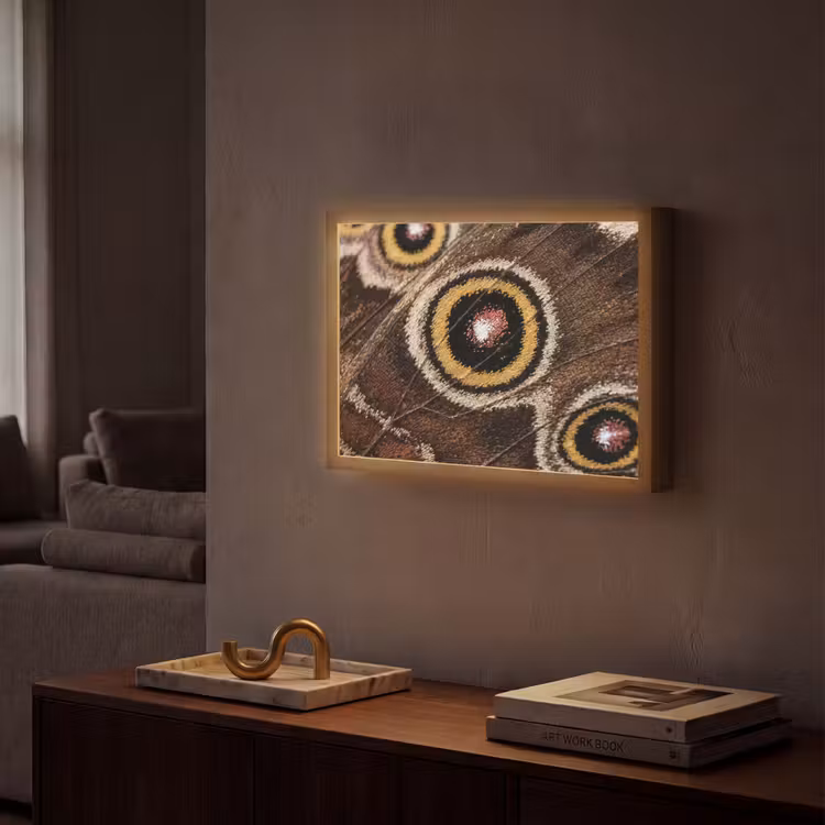 Vlinder - Vleugel - Abstract Light Box met batterij (Wandlamp) middel -sfeer1