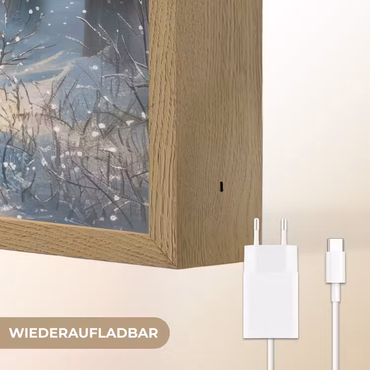 Sneeuwpop - Sneeuw - Winter - Bos Light Box met batterij (Wandlamp) middel -USP_websiteoplaadbaarDE