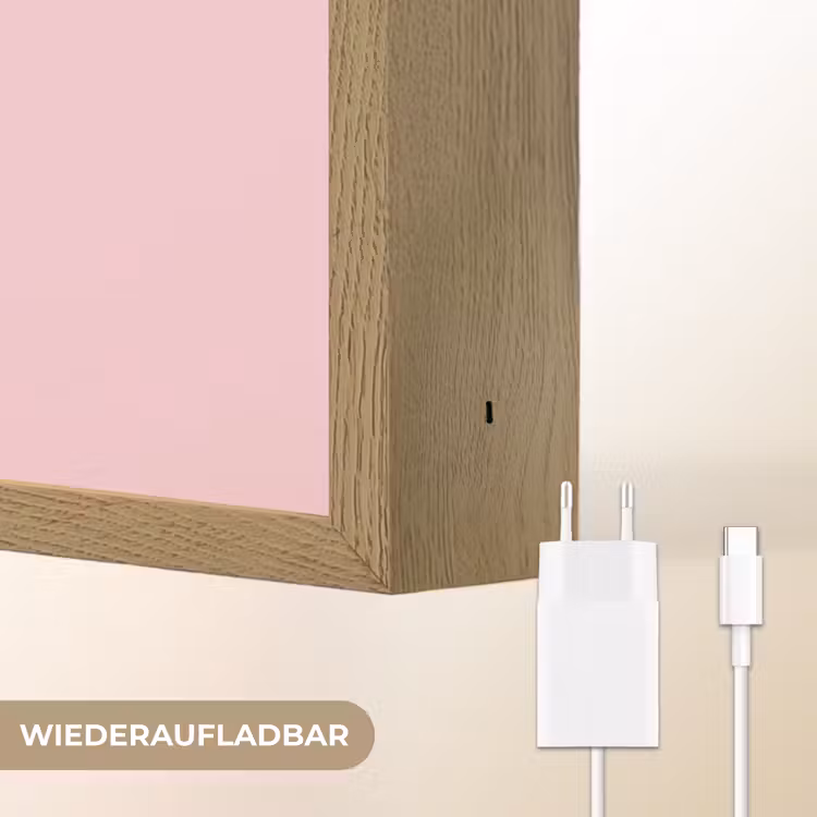 Nice - Paars - Roze Light Box met batterij (Wandlamp) middel -USP_websiteoplaadbaarDE