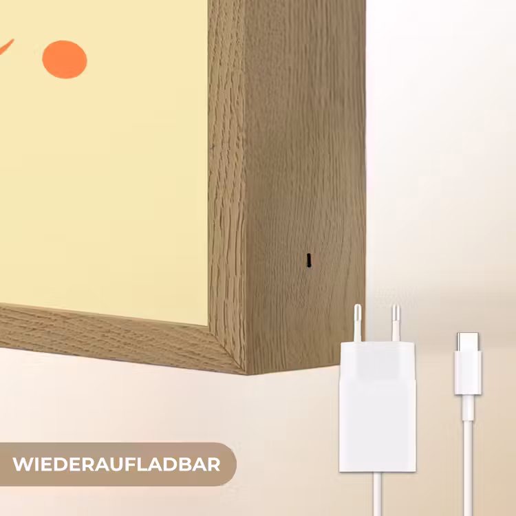 Nice - Oranje - Geel - Minimalistisch Light Box met batterij (Wandlamp) middel -USP_websiteoplaadbaarDE