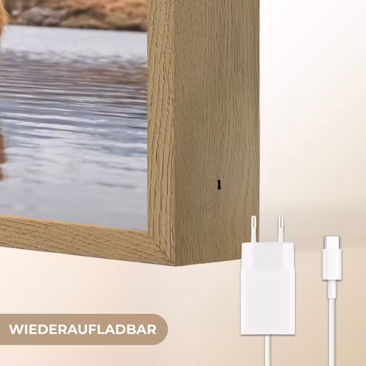 Schotse hooglander - Bruin - Water Light Box met batterij (Wandlamp) middel -USP_websiteoplaadbaarDE