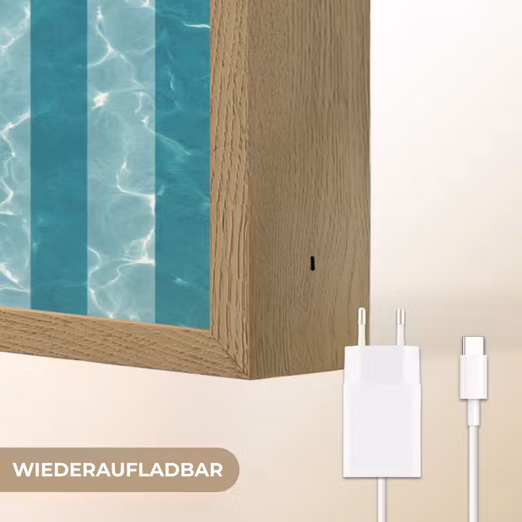 Zwembad - Strepen - Groen Light Box met batterij (Wandlamp) middel 907 -USP_websiteoplaadbaarDE