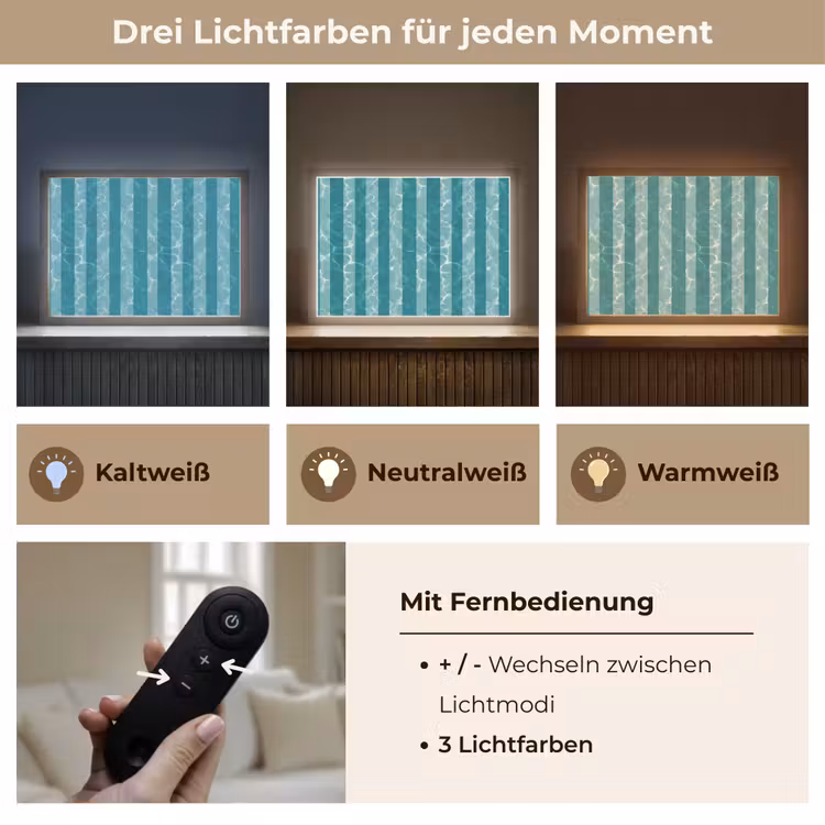 Zwembad - Strepen - Groen Light Box met batterij (Wandlamp) middel 907 -USP_lichtkleurDE