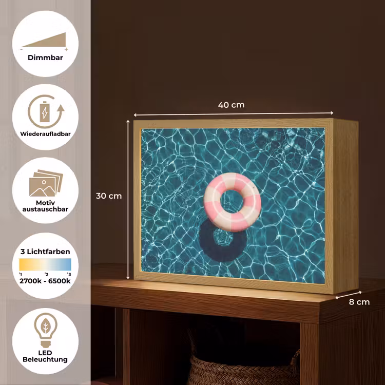 Drijvend - Zwemband - Water Light Box met batterij (Wandlamp) middel -USP_websiteoverzichtDE