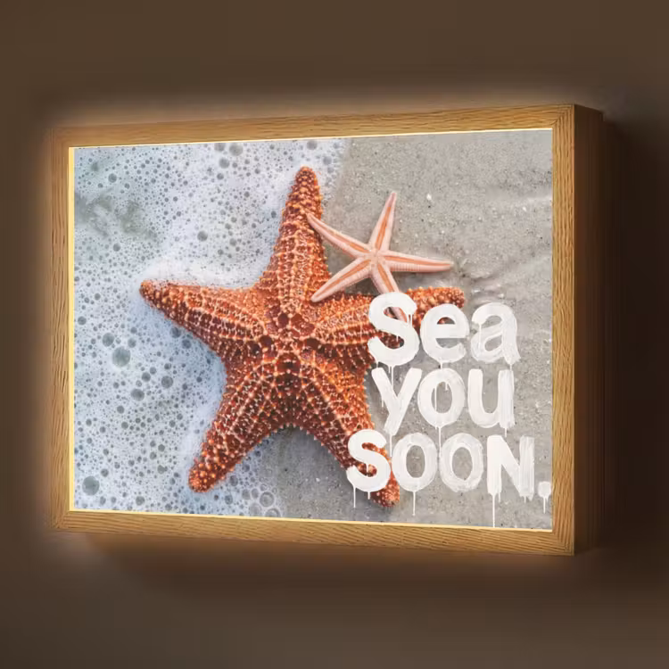 Sea you soon - Zeester - Zee Light Box met batterij (Wandlamp) middel -z3d_website