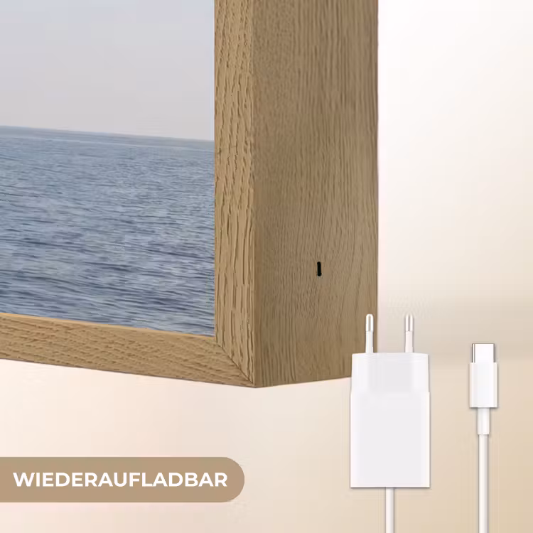 Zeilboot - Zee - Blauw Light Box met batterij (Wandlamp) middel -USP_websiteoplaadbaarDE