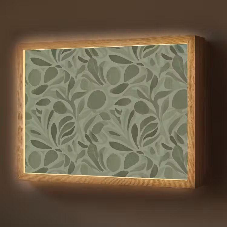 Sereen - Bladeren - Groen Light Box met batterij (Wandlamp) middel 907 -z3d_website