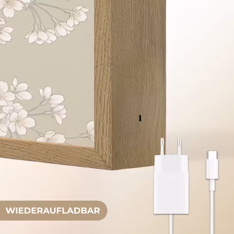 Sereen - Bloesem - Wit Light Box met batterij (Wandlamp) middel -USP_websiteoplaadbaarDE