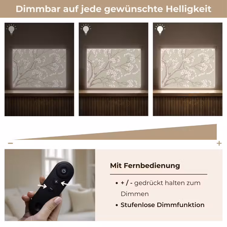 Sereen - Bloesem - Wit Light Box met batterij (Wandlamp) middel -USP_dimbaarDE