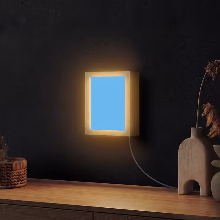 Sky - Blue - Blauw Light Box met kabel (Wandlamp) klein 929 -sfeer1