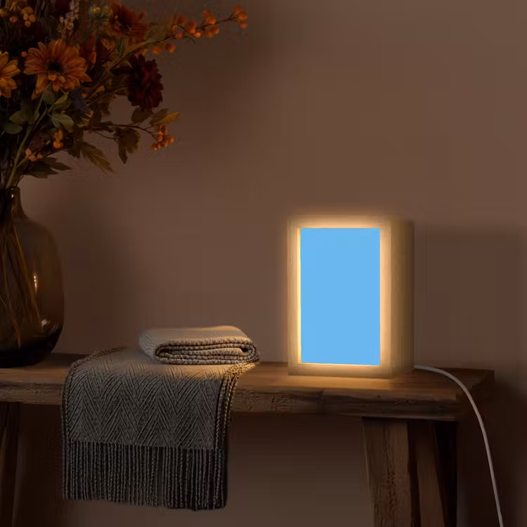 Sky - Blue - Blauw Light Box met kabel (Wandlamp) klein 929 -sfeer4