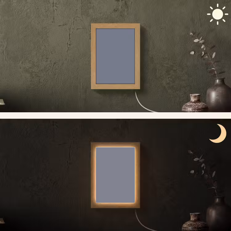 Slate - Whisper - Blauw Light Box met kabel (Wandlamp) klein 929 -sfeer3