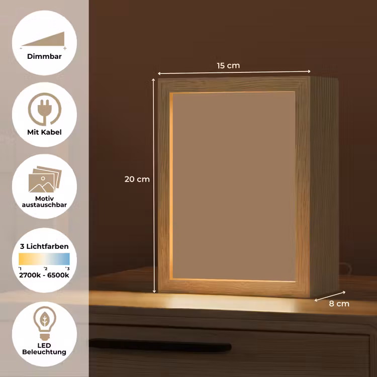 Soft - Walnut - Bruin Light Box met kabel (Wandlamp) klein 929 -USP_websiteoverzichtDE