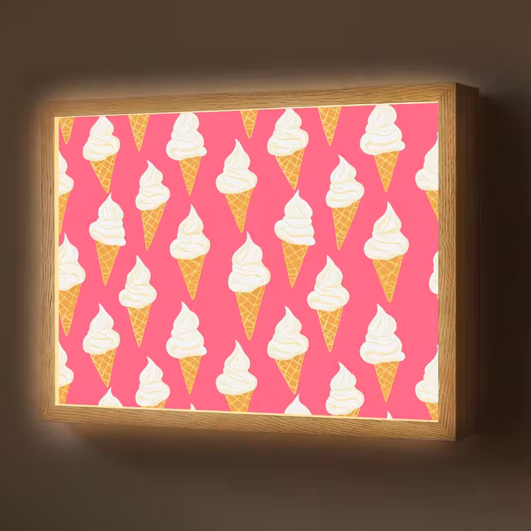Softijs - Horentje - Roze Light Box met batterij (Wandlamp) middel 907 -z3d_website