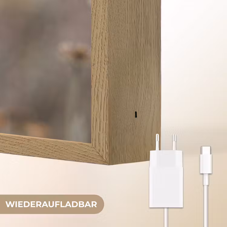 Zonnehoed - Droogbloemen - Geel - Warm Light Box met batterij (Wandlamp) middel -USP_websiteoplaadbaarDE