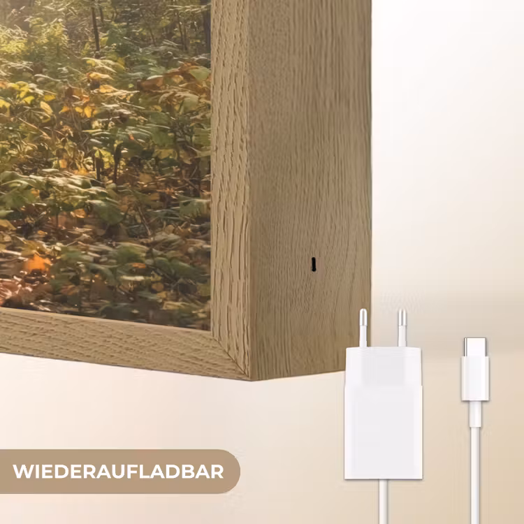 Zonlicht - Bospad - Bomen Light Box met batterij (Wandlamp) middel -USP_websiteoplaadbaarDE
