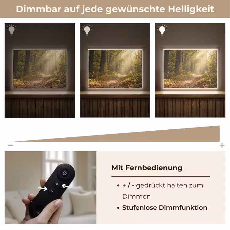 Zonlicht - Bospad - Bomen Light Box met batterij (Wandlamp) middel -USP_dimbaarDE